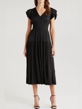 Moon River Plisse Midi Dress
